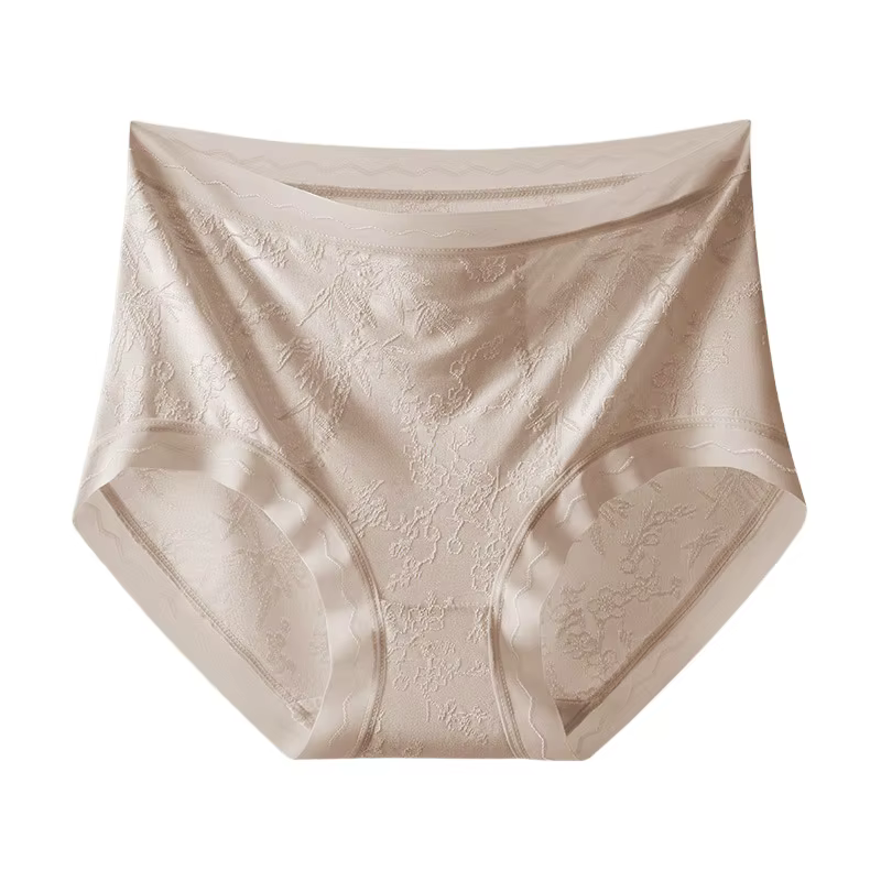 Grande taille femmes culottes en soie nouveau Style chinois 10A sous-vêtements antibactériens taille