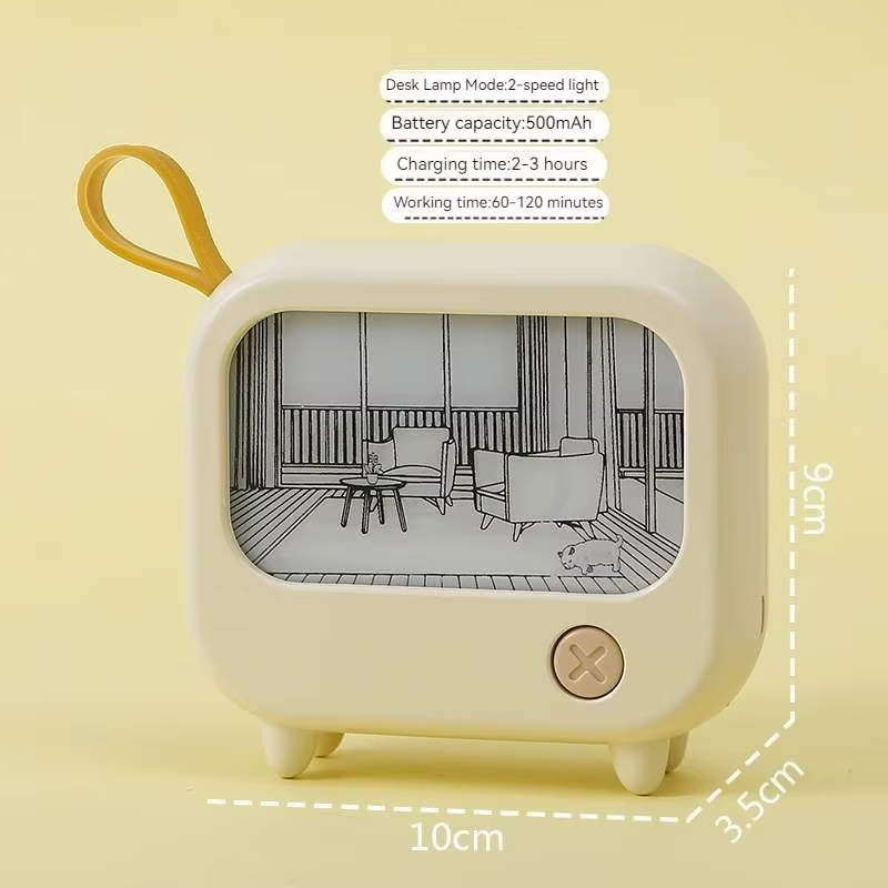 Veilleuse LED mignonne pour enfants, peinture TV, lampe de table d'apprentissage, chambre, décoratio