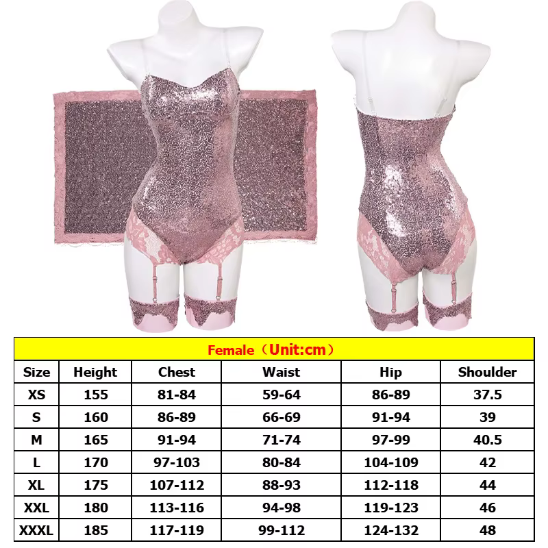 Costume de Cosplay Sabrina pour femmes, Lingerie rose Sexy, châle pour femmes, combinaison de chante