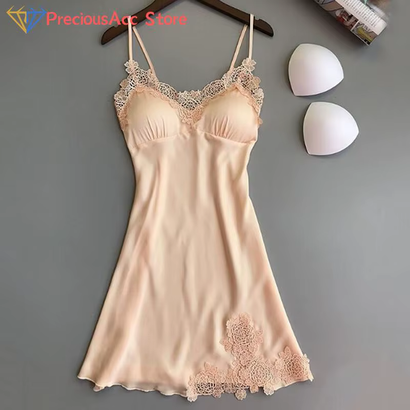 Chemise de nuit sexy en dentelle pour femmes, vêtements de nuit sexy, lingerie en patchwork, chemise