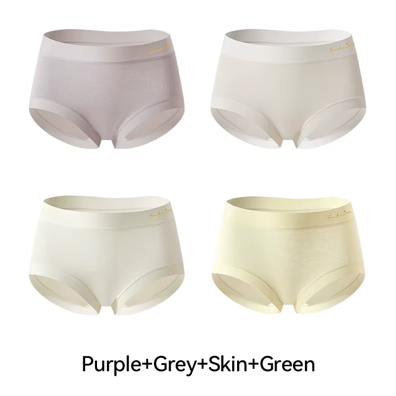 Lot de 4 culottes pour femmes grande taille en modal, sous-vêtements féminins tendance avec lettres,