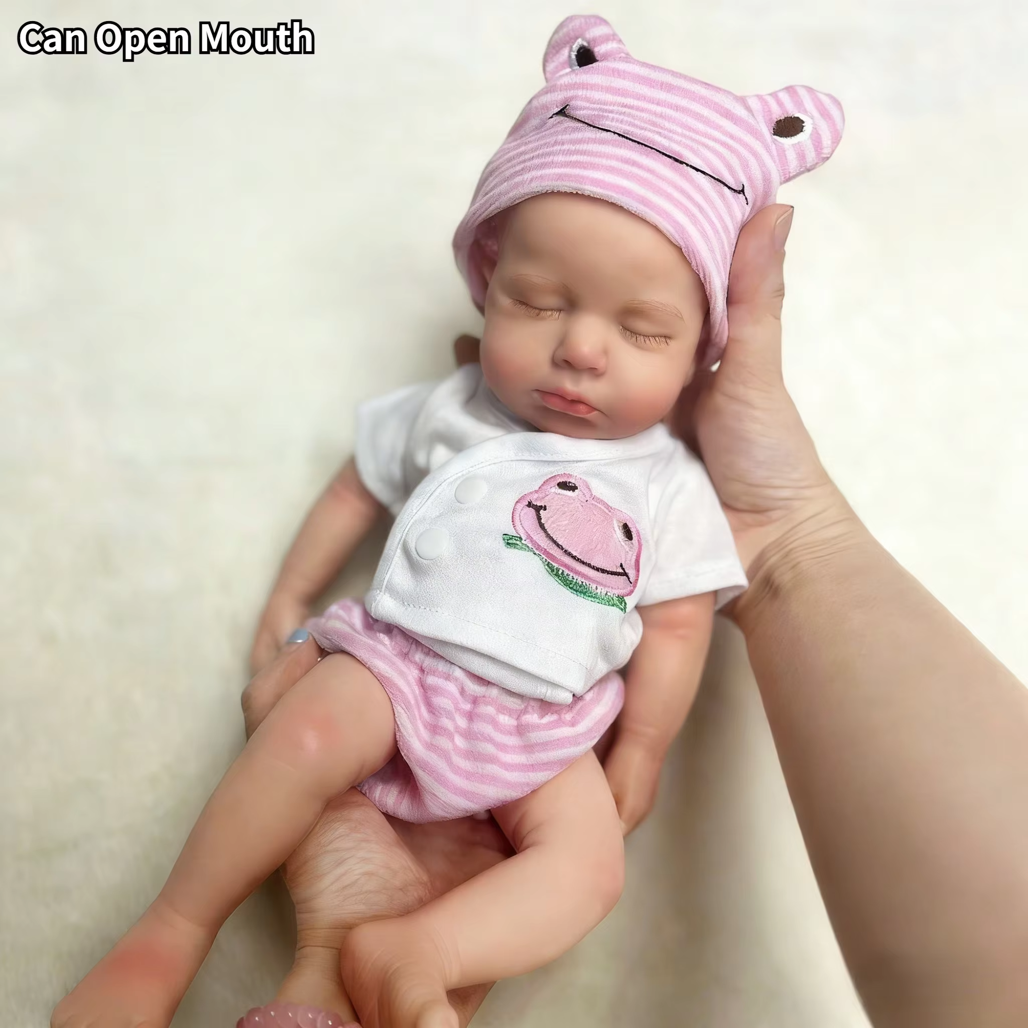 OtardDolls Loulou, poupée Reborn à bouche ouvrable, corps entier en silicone souple, jouet pour bébé