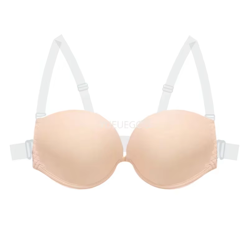Soutien-gorge invisible ultime dos nu, bralette push-up multi-positions avec bretelles transparentes