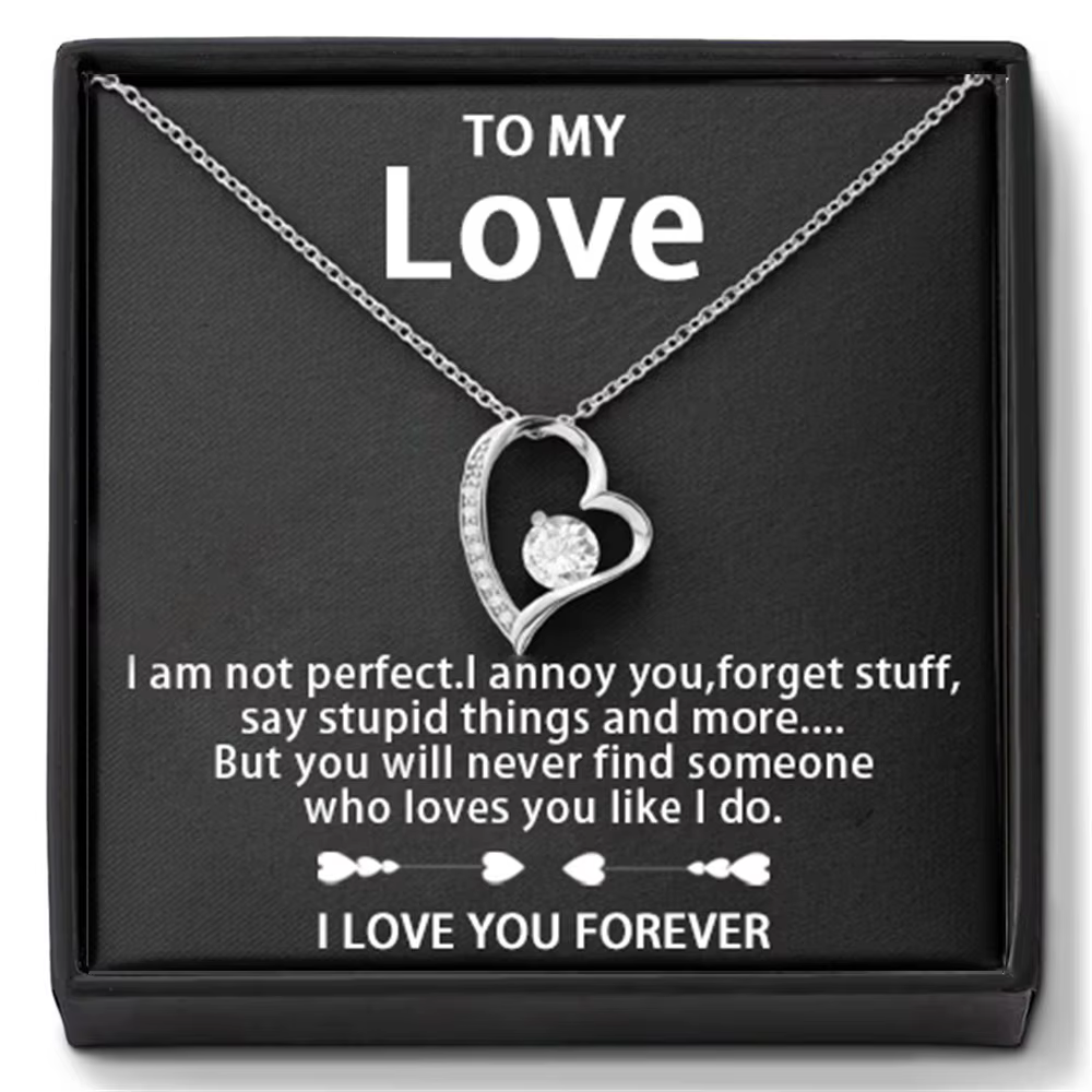 Bijoux à mon amour 14K or ou argent pour toujours amour pendentif collier cadeau pour femme son roma
