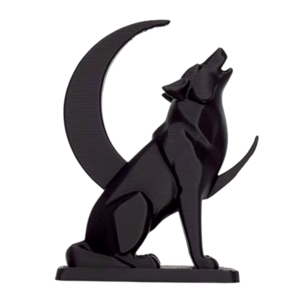 Statues de loup gothique imprimées en 3D, thème nocturne, ornements décoratifs de loup, statues cani