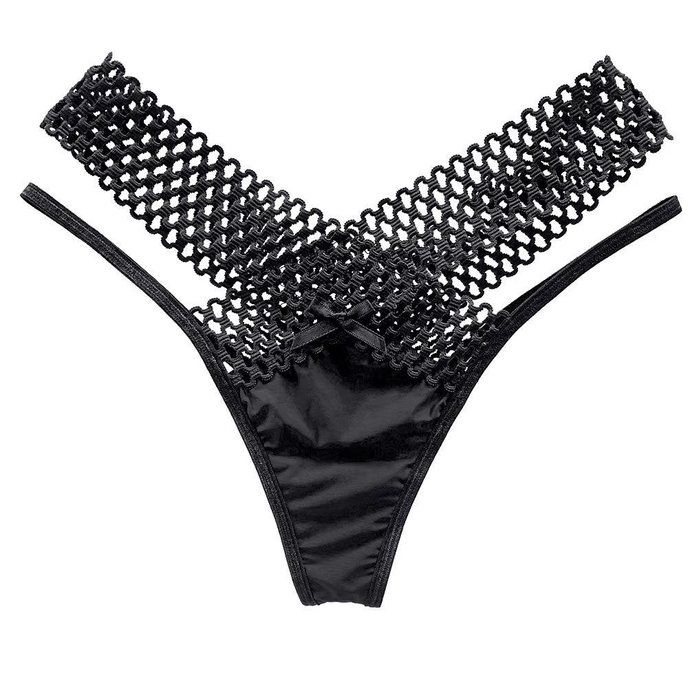 String Sexy femmes imprimé léopard sous-vêtements culottes Sexy femme tongs en soie glacée G String