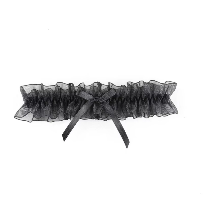 Porte-jarretelles en dentelle avec nœud papillon pour femme, lingerie sexy, boucle de jambe, jarrete