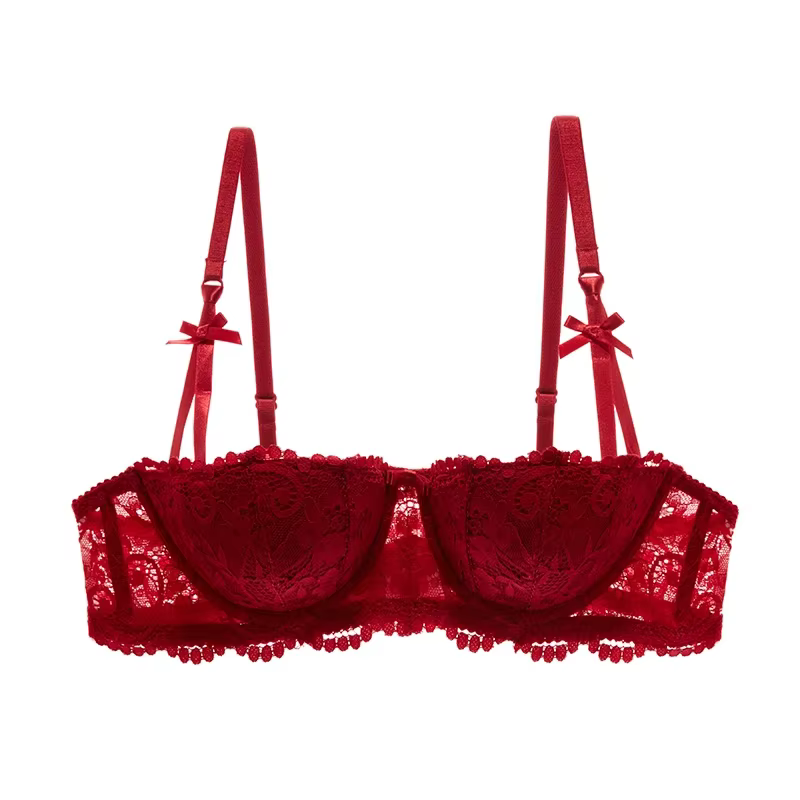 KUCLUT Soutien-gorge balconnet demi-coupe grande taille - Lingerie sexy en coton push-up pour femme,
