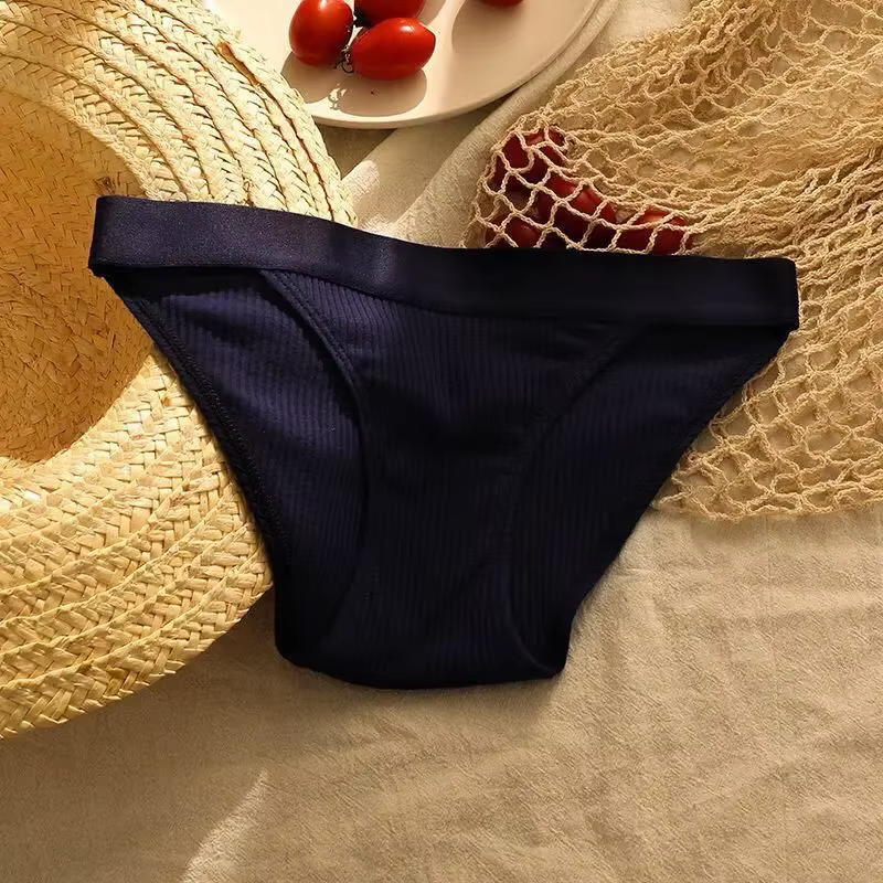 Culotte de lit en coton pour femme, sous-vêtement anti-favorable, taille basse, caleçon d'école, étu