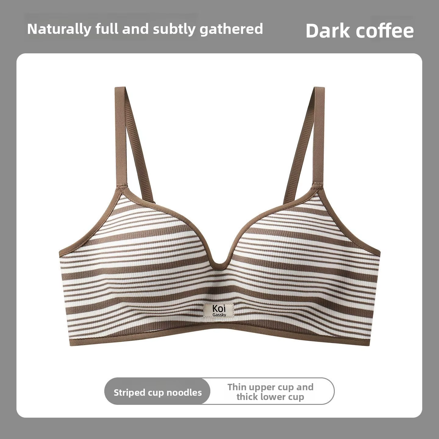 Soutien-gorge push-up 8CM avec bande colorée, sans armatures et sans coutures pour bonnet A, bralett