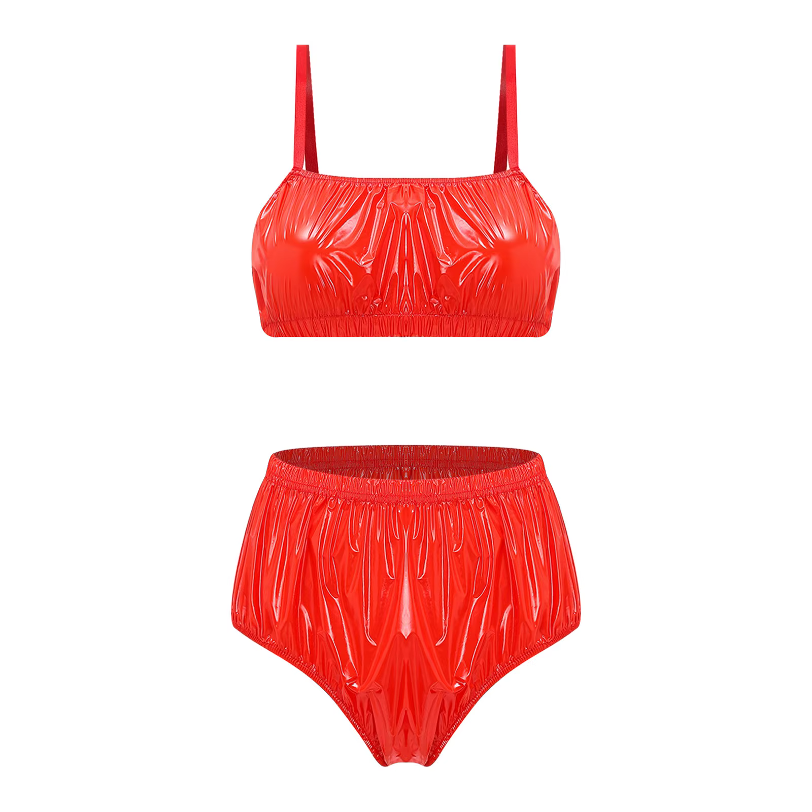 Maillot de bain deux pièces pour femmes, sans rembourrage, sans armatures, avec soutien-gorge et bas