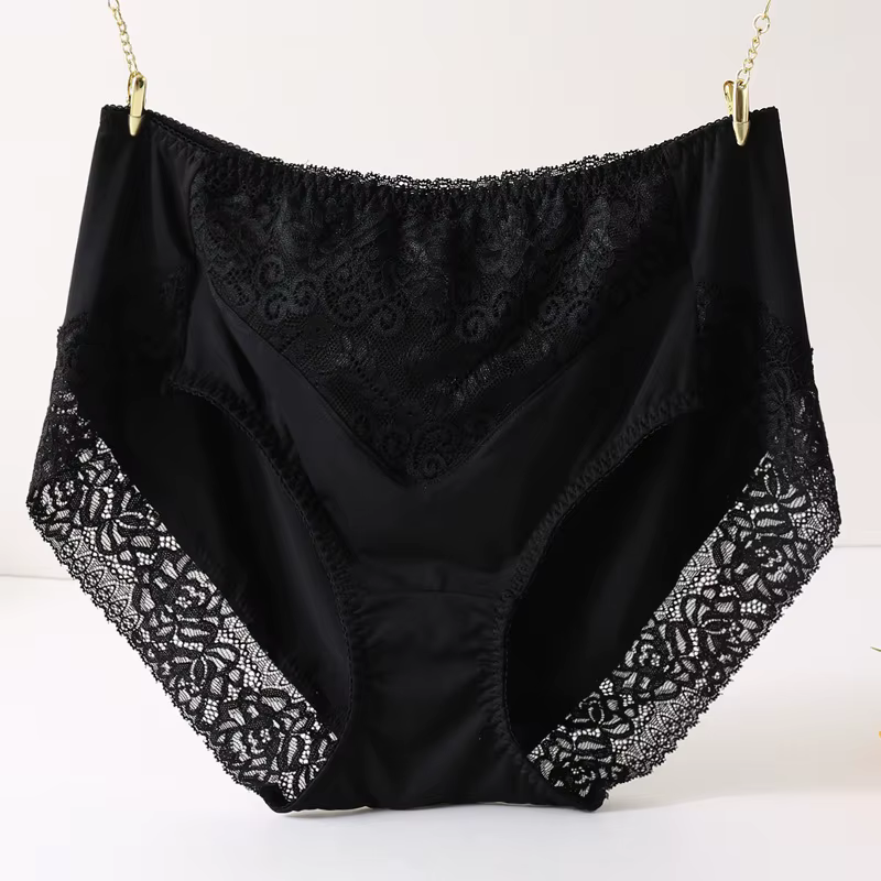 Culotte en soie de lait pour femmes, grande taille, Sexy, confortable, taille haute, sous-vêtements 