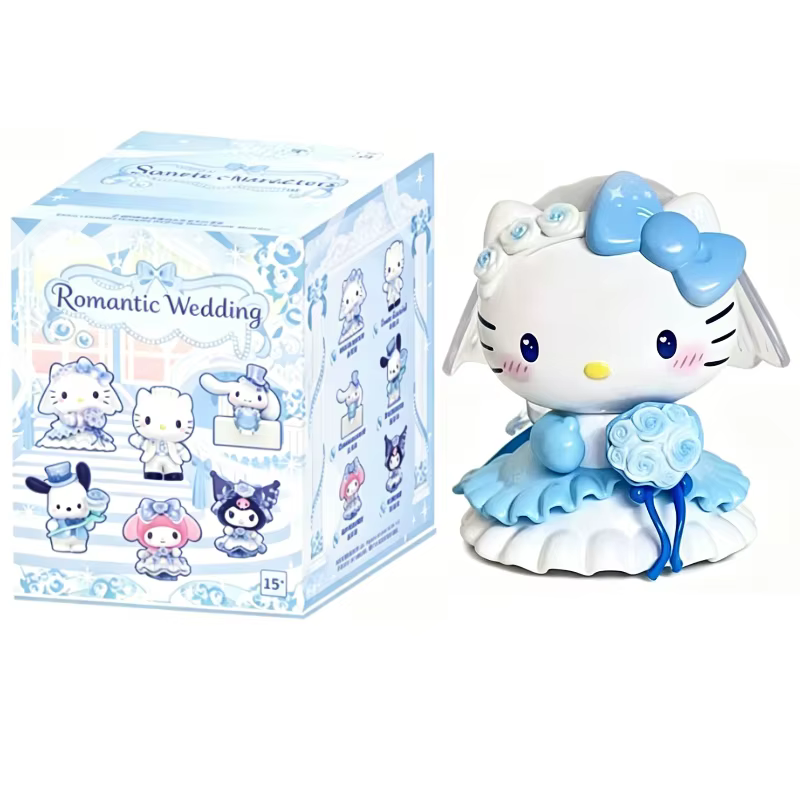 Figurines de couple de mariage Hello Kitty, figurines de mariée et de marié, collection de poupées m