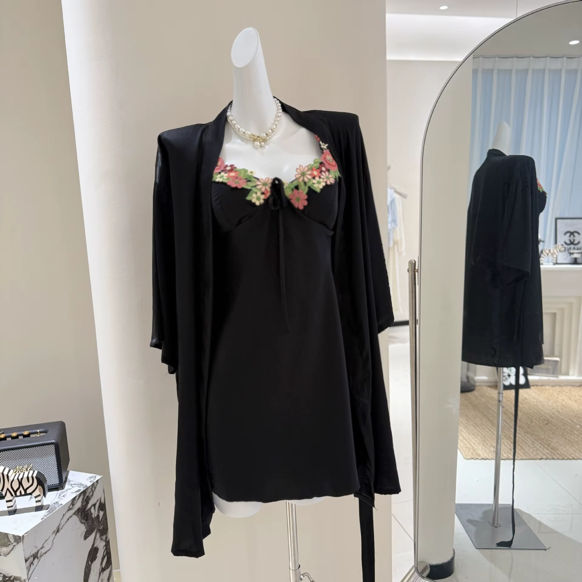 Ensemble nuisette et Robe Sexy pour femmes, 2 pièces, Long, Kimono, peignoir, vêtements de nuit pour