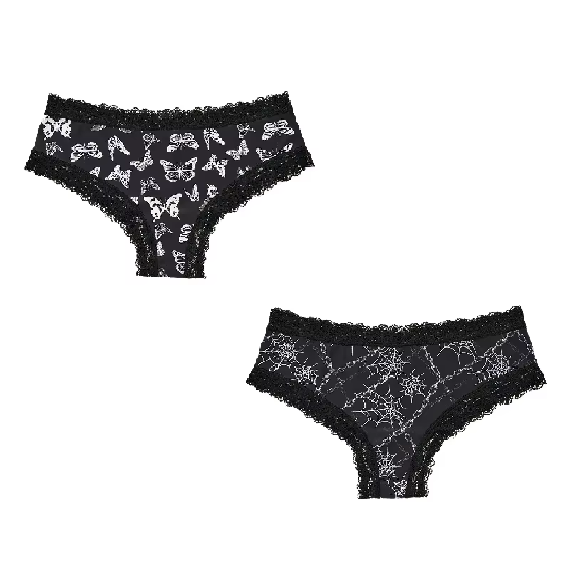 Ensemble de 2 pièces de Lingerie pour femmes, sous-vêtements Sexy en dentelle, fantôme chauve-souris