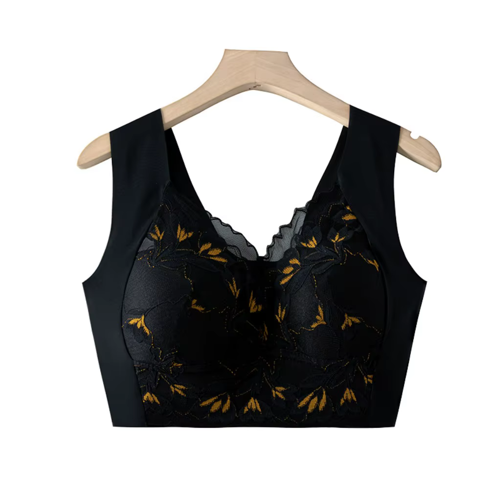 Soutien-gorge sans fil en dentelle confortable grande taille, ajusté, push-up, anti-affaissement, an