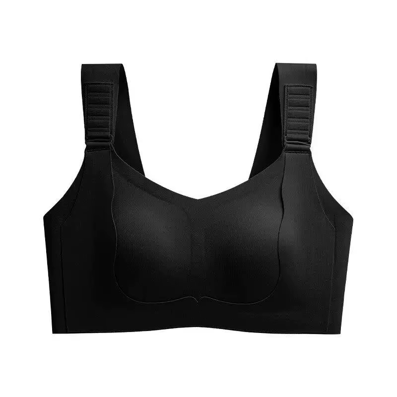 Soutien-gorge sans couture grande taille anti-affaissement avec bretelles réglables, soutien des ais
