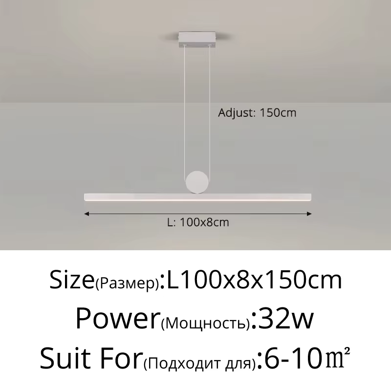 Moderne et Simple un mot Long Restaurant lustre 2025 créatif nouveau Bar lampe de Table minimaliste 