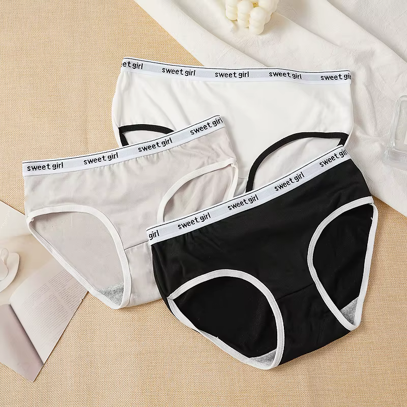 Lot de 3 Culottes Sport Femme Taille Moyenne Sans Coutures Confortables Respirantes Très Extensibles