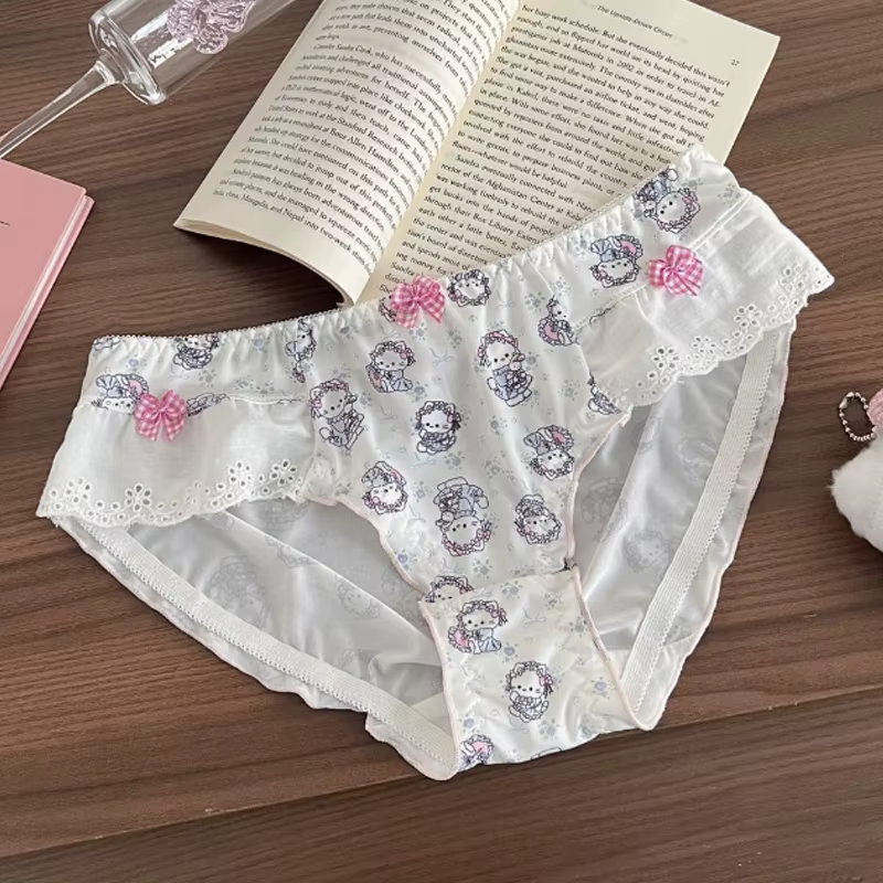 Sanrio Hello Kitty Lolita Panties Cartoon Y2K Sweet Girl Intimate Underwear Breathable Comfortable C