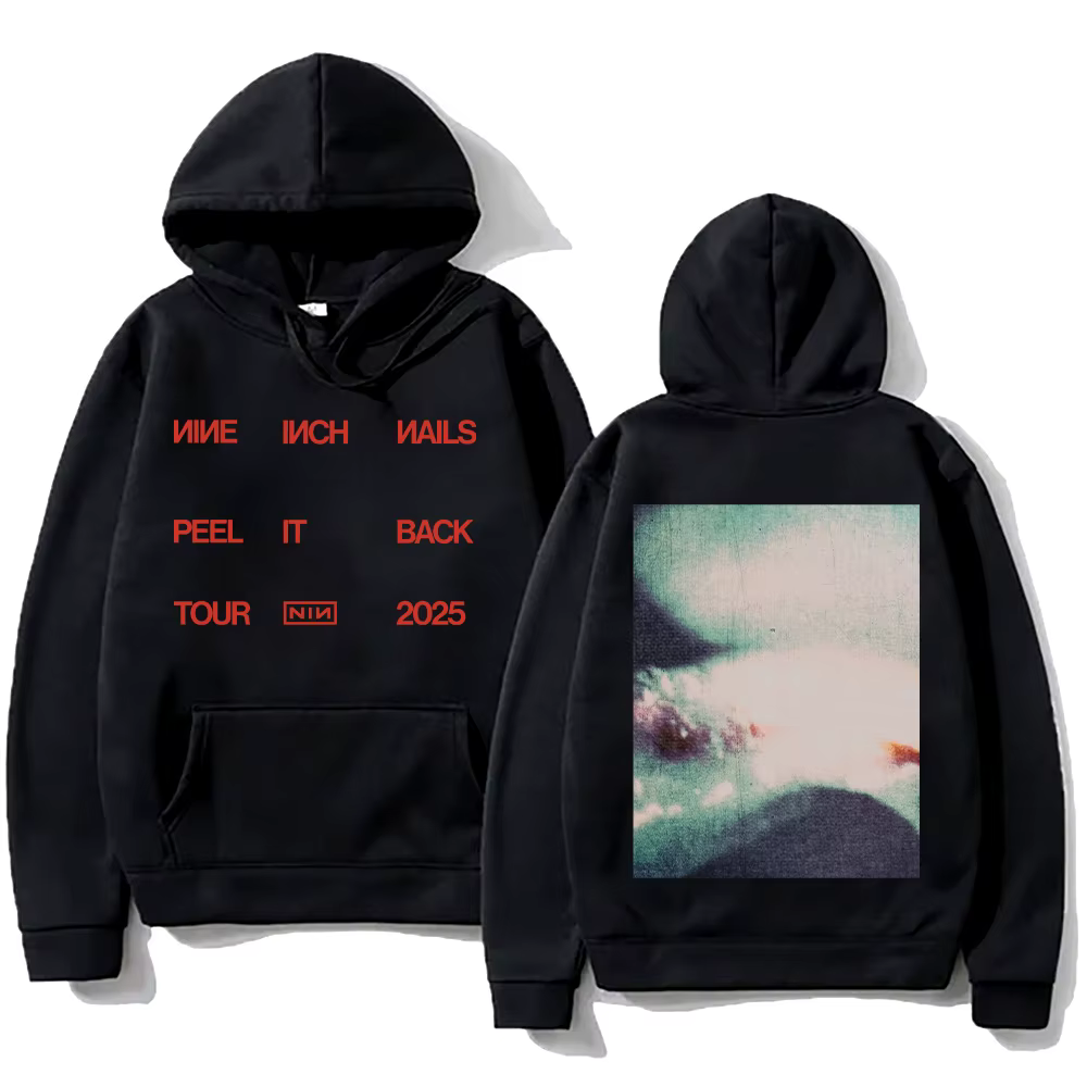 Rock Band neuf pouces ongles sweats Peel It Back Tour 2025 sweat à capuche Hip Hop unisexe Streetwea