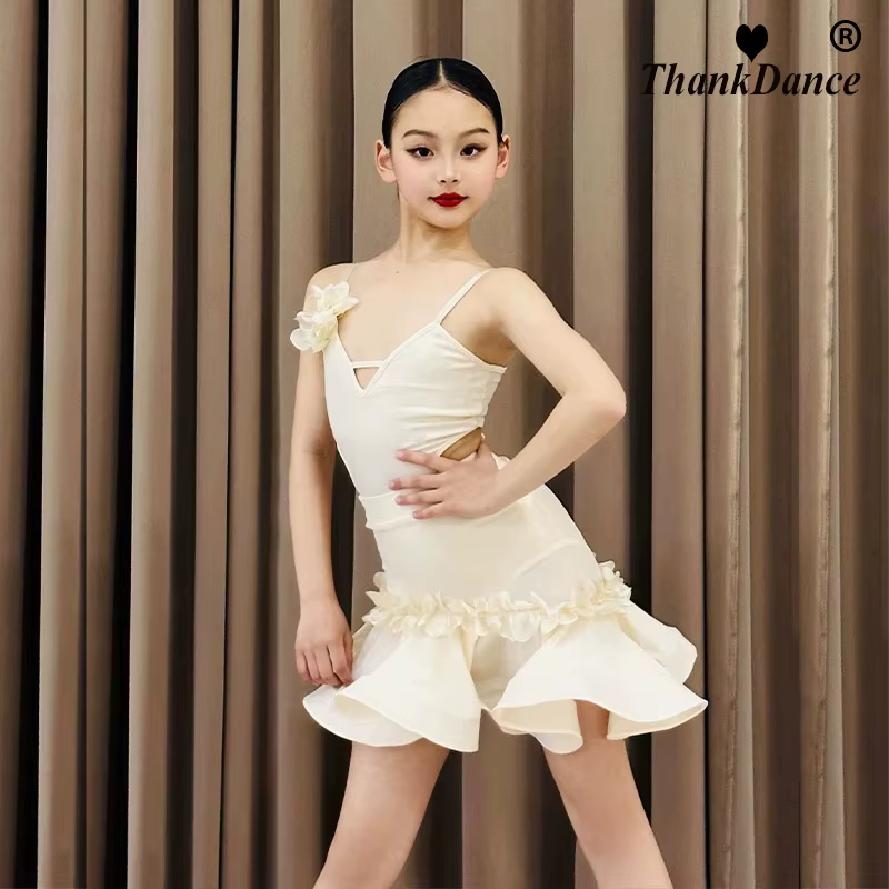 Costume de brevLatine Cha Cha Régions ba Noire pour Fille, Robe de Tango, Vêtements d'Entraînement