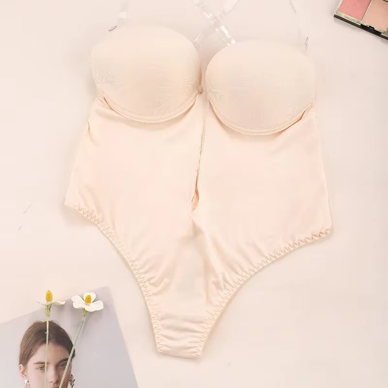 Femmes corps Shaper soutien-gorge dos nu Body string Invisible ventre contrôle Shapewear ceinture ga