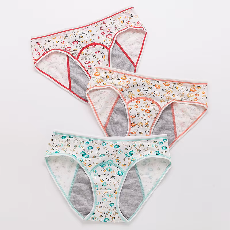 Culottes menstruelles étanches pour femmes, sous-vêtements en coton, culottes menstruelles de dessin