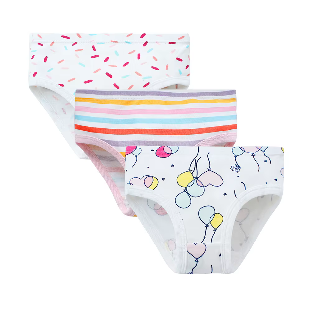 Culottes pour filles de 2 à 7 ans, 3 pièces par paquet, sous-vêtements en coton pour enfants et adol