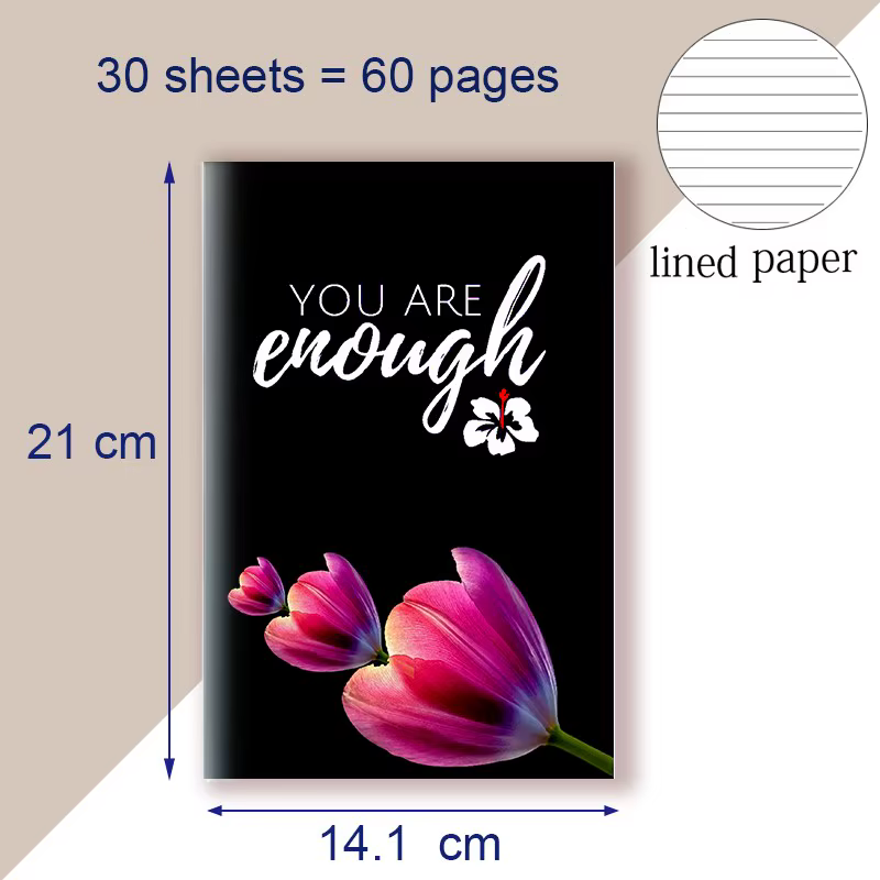 Carnet de notes A5, citation inspirante, je suis assez, Affirmation Positive, beau rappel inspirant,