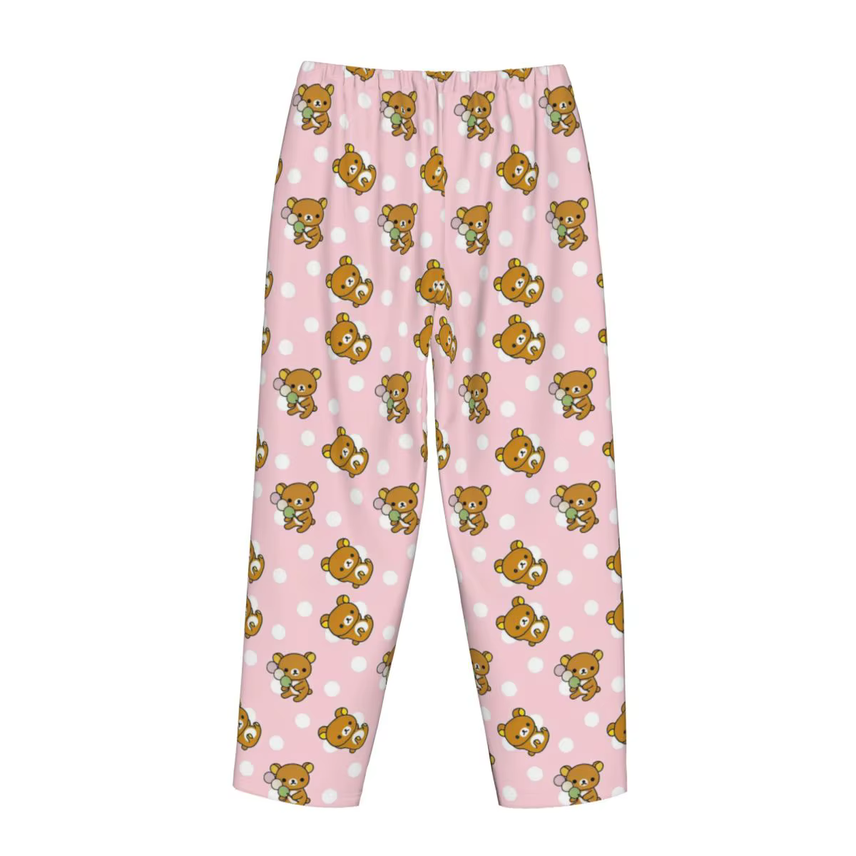 Pantalon de pyjama rose Rilakkumas pour femmes, avec poches, pantalon de détente, bas de pyjama pour