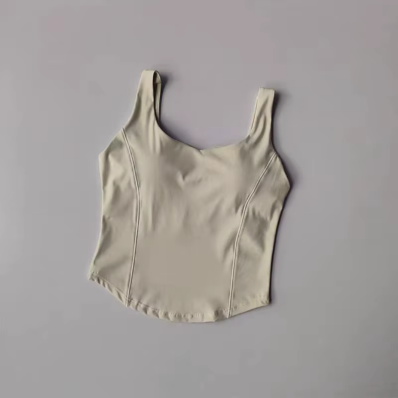 Soutien-gorge de sport yoga absorbant les chocs pour femme, sensation seconde peau, bralette une piè