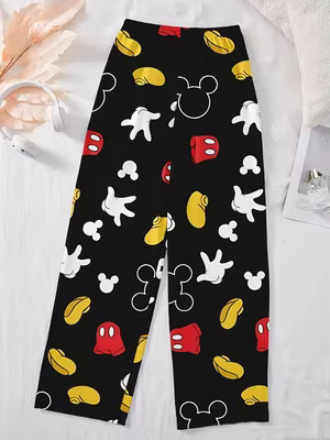 Pantalon de pyjama pour femme avec des imprimés de dessins animés mignons, confortable et idéal pour