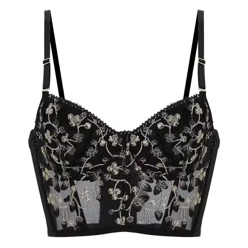 Soutien-gorge littérature tridimensionnelle, corset en os de poisson en dentelle sexy, poitrine élar