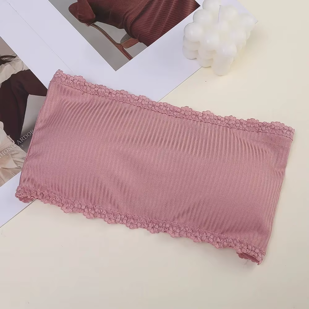 Soutien-gorge d'été sans bretelles pour femmes, dos en dentelle, hauts de poitrine Sexy, sans coutur