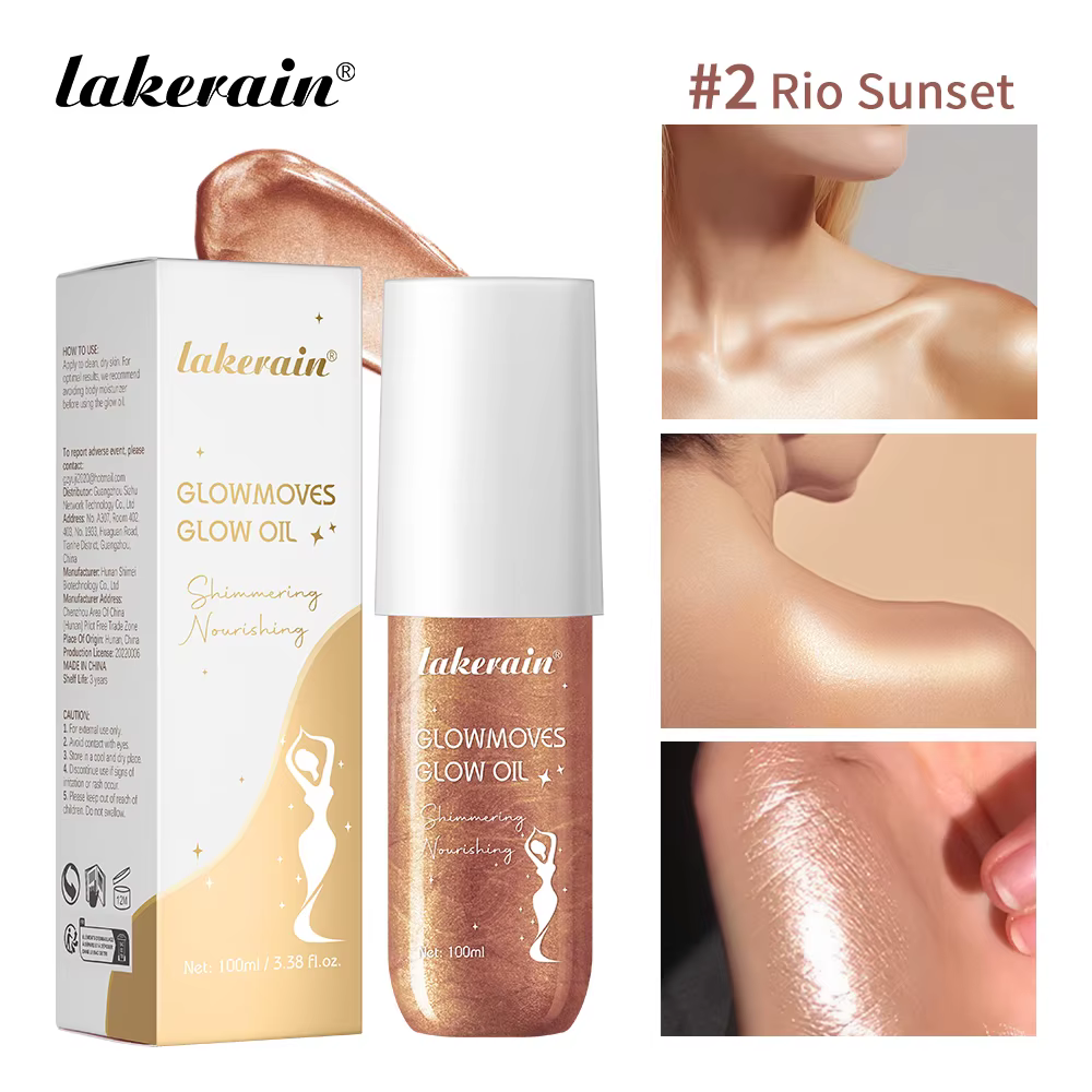 Glowmotions Glow Body Oil 100 ml Hydratant adoucissant Brésilien Shimmer Bronze Formule non grasse n