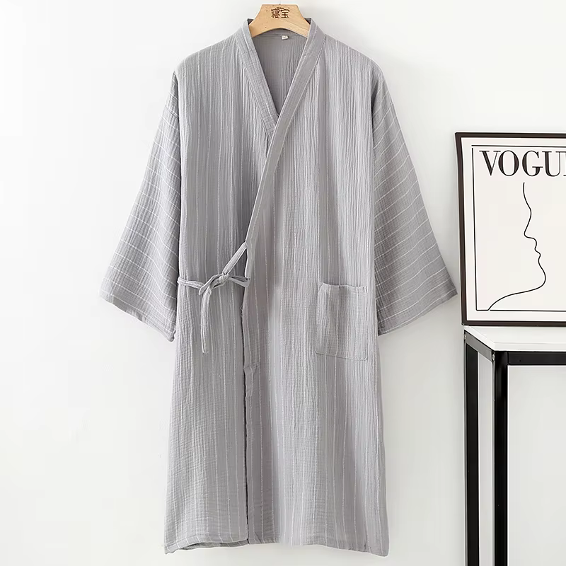 Kimono de Samouraï Traditionnel Japonais en Pur Coton pour Homme, Robe de Nuit, Tenue de Sauna, Long