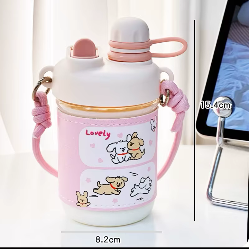 Kawaii Boba bouteille d'eau esthétique mignon coréen enfants fille tasses en plastique avec paille i