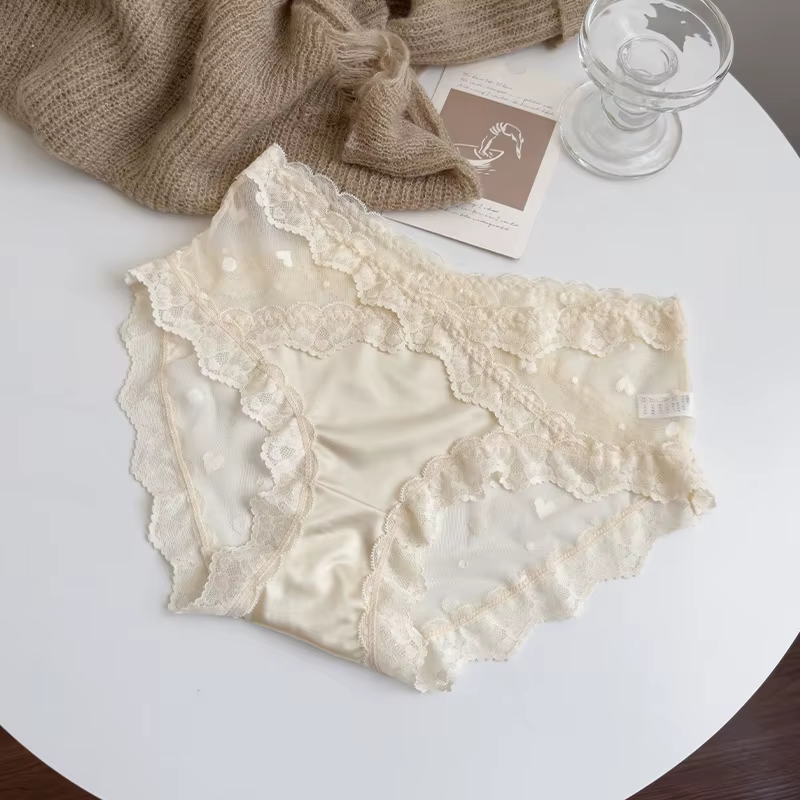 Culottes en dentelle taille haute pour femmes, sexy, transparentes, respirantes, confortables, bas d