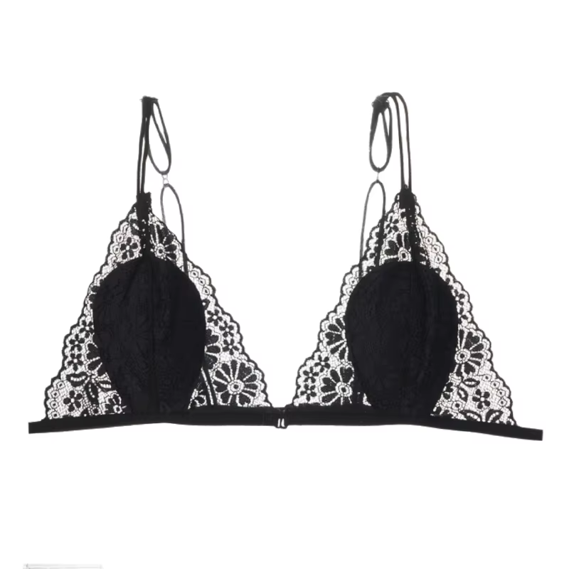 Soutien-gorge Sexy coupe Triangle français pour femmes, avec petite poitrine, bretelles fines en den