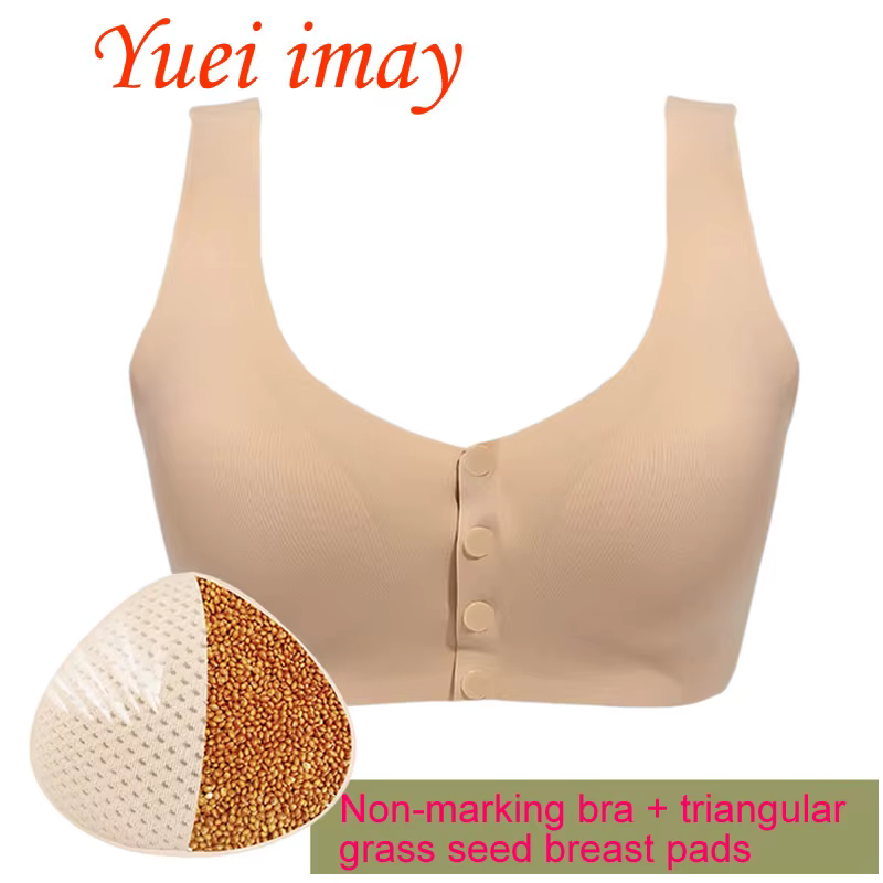 Soutien-gorge à boutons avant post-mastectomie, soutien-gorge triangulaire avec coussinets en forme 