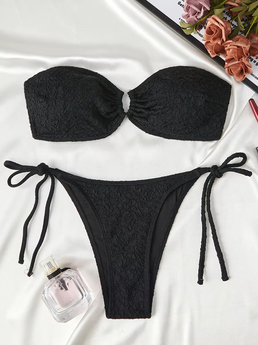 Maillot de bain pour femmes, blanc, noir, sexy, culotte tanga, push up, vêtements de plage, d'été, 2