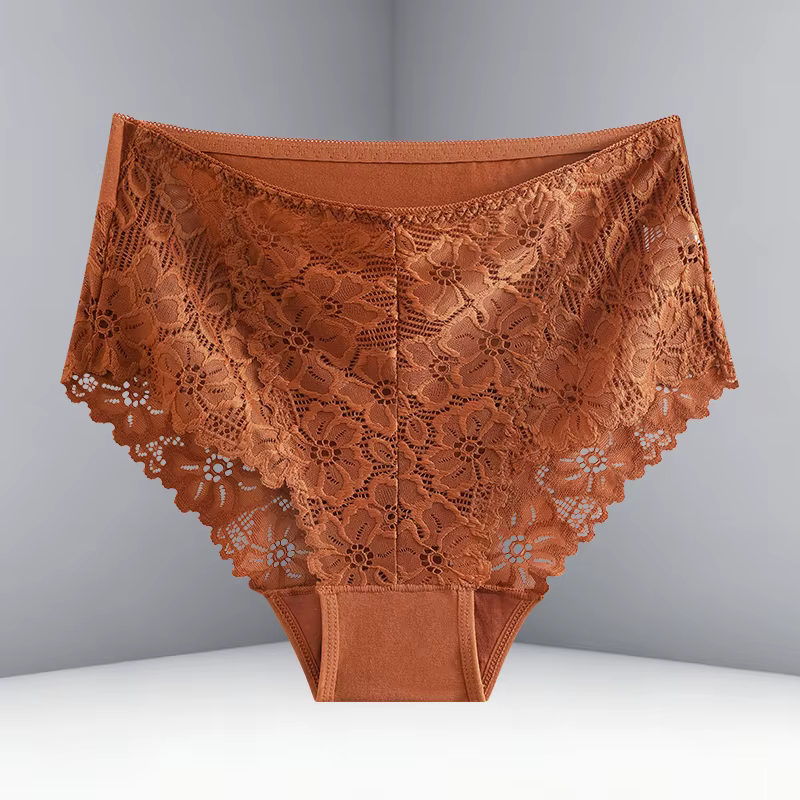 FINETOO Culotte Femme Luxe Broderie Florale Sexy Taille Haute Respirante Dentelle Patchwork Lingerie