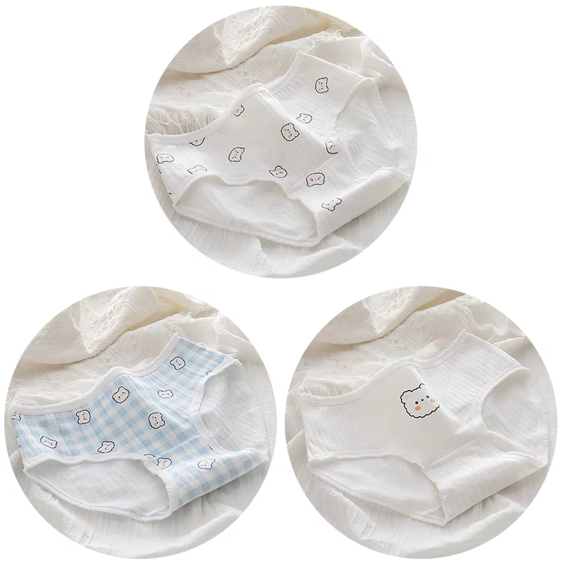 Culottes en coton pur pour femmes, en dentelle, confortables, sans couture, sous-vêtements mignons p