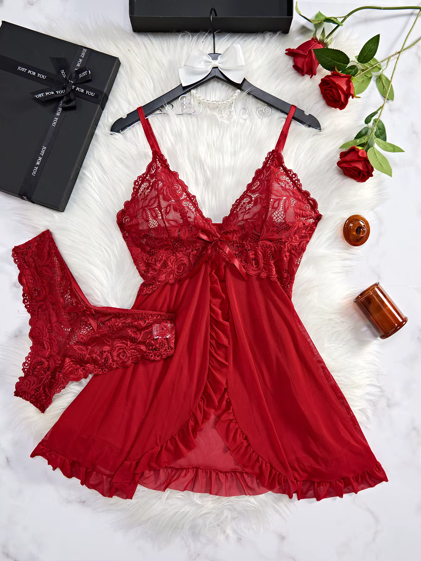 Ensemble de Lingerie Sexy pour femmes, soutien-gorge érotique, chemise de nuit, vêtements de nuit en