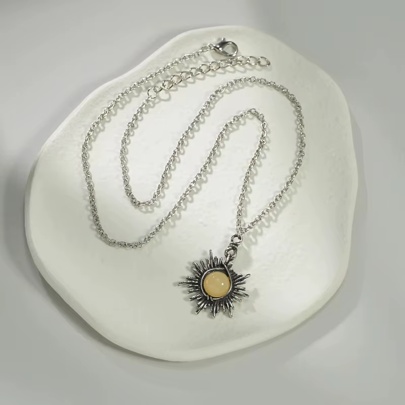 Boucles d'oreilles Bohème Soleil et Lune, couleur argent, avec cristaux, pour femme, bijoux de mode