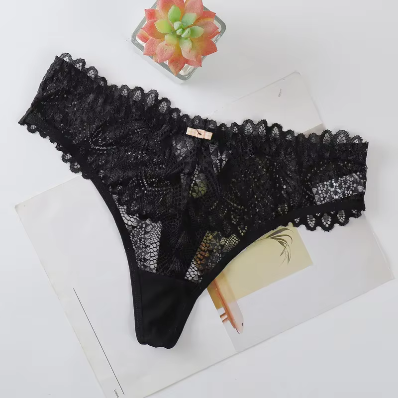 1 pièce String en dentelle pour femme, lingerie intime, T-back doux, Tangas Mujer, String sexy
